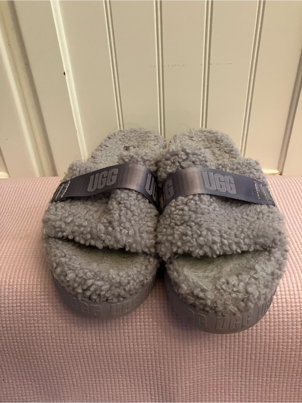 UGG light purple Shearling Slide Slippers